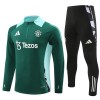 Manchester United Sweat d'Entraînement Quarter-Zip 2024-25 Verte Pour Homme